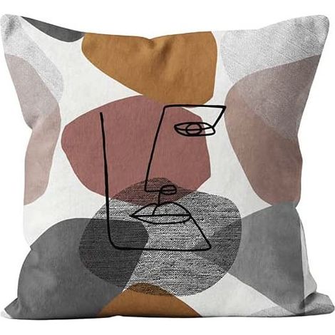 Coussin à motif abstrait - 40 x 40 cm - Polyester - Collection Modern - Livraison gratuite