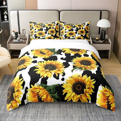 Tournesol 100% Coton Housse de Couette 240x260cm Fleurs végétales 100% Coton Housse de Couette 240x260cm Jaune Tournesol bovin Parure de lit Doux et léger Literie Parure de lit - 240 x 260 cm + 2 taie (1/5)