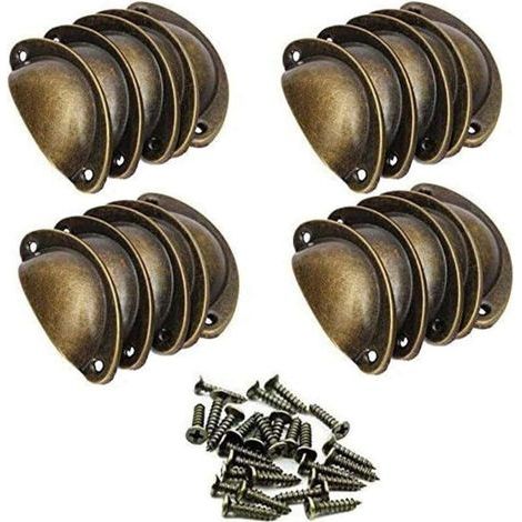 20 pezzi di maniglie a conchiglia vintage da 82 mm, maniglie a conchiglia in ferro antico per porte e cassetti, per mobili da cucina, farmacia e armadi, maniglie a conchiglia vintage per cassetti e mo (1/5)