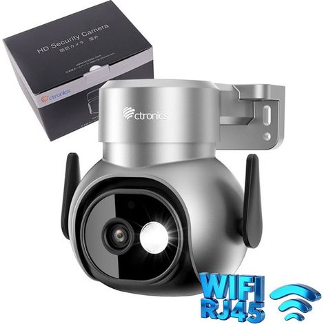 Ctronics 4K 8MP Caméra Surveillance PTZ WiFi 2,4/5Ghz ,Détection Humaine/Animaux/Véhicule et Suivi Auto,Vision Nocturne Couleur 30M (1/5)