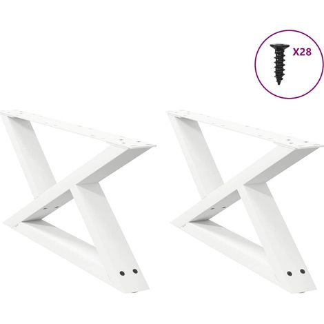 Couchtischbeine 2 Stk. Weiß 70x(30-31,3) cm Stahl