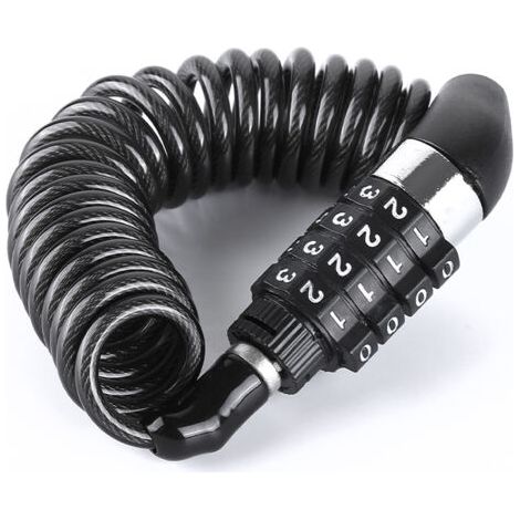 Serrure de casque de moto Portable combinaison serrure de sécurité 150 cm câble antivol pour moto vélo Scooter bagages (1/5)