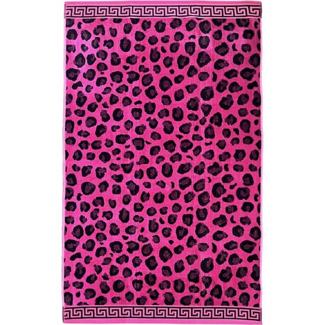 Telo Mare Jacquard Spugna Asciugamano Spiaggia Disegno Cleopatra Fucsia