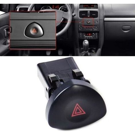 Bouton Warning Clio 2 Feux de Détresse Bouton d'avertissement pour Clio MK 2 Noir 8200442723 (1/4)