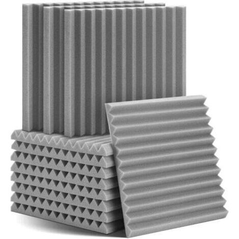 Lot de 12 panneaux de mousse acoustique de 30 X 30 X 2,5 cm - Panneau acoustique de haute densité réduisant le bruit intérieur et l'écho pour Studio d'enregistrement/Bureau à domicilePanneau d' (1/3)