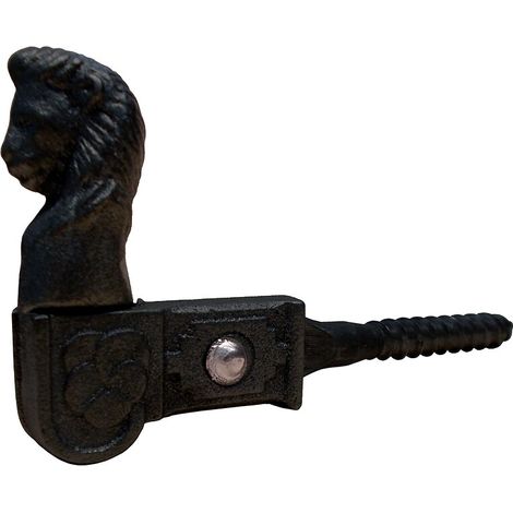 Arrêt de persienne fonte à tête de lion époxy noir à vis à bois de Ø10 X 70 mm - FONDERIE ROLLINGER SARL (1/2)