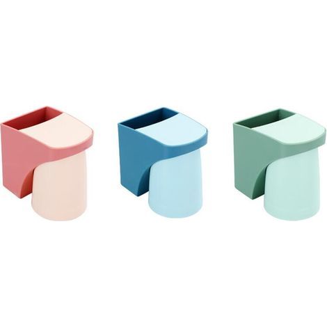 Lntyq Porte-Brosses à Dents 3 Pièces Support de Rangement pour Salle de Bain, Porte-Gobelet avec Ventouse Organisateur pour Dentifrice et Brosse à Dents Lot de 3 Supports Murales (1/5)