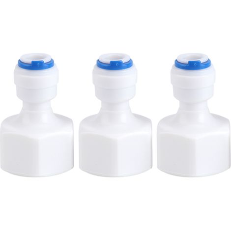 Lot de 6 raccords rapides à enclenchement femelle 1/4" (diamètre extérieur) vers 1/2" (filetage femelle) pour filtre à eau par osmose inverse (1/5)