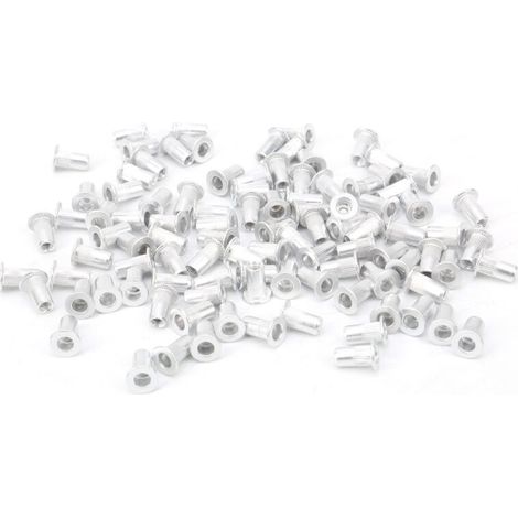 100 pezzi dadi rivetti in alluminio a testa piatta accessori per ferramenta verticale WJ-30045M3-Crezuo