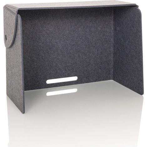 Akustik Tischtrennwand FLEXMIUT FOLD 80x60x40 faltbar / freistehend PET grau hjh OFFICE (1/5)