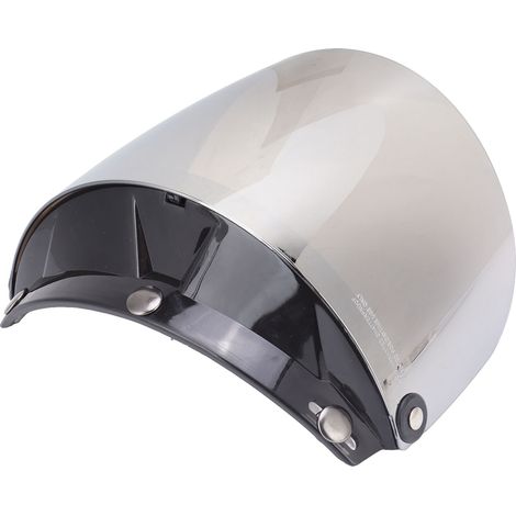 Casque moto visière métal bouton amovible protection UV ajustable lentille argent (1/5)