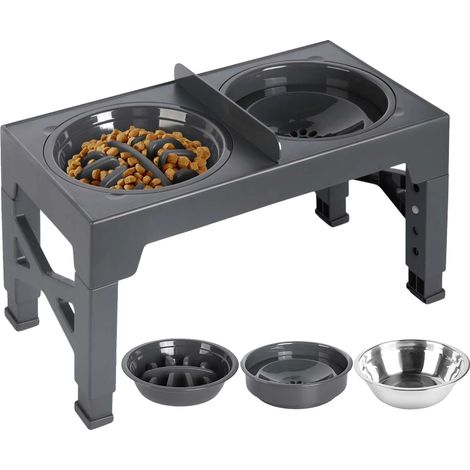 Ensemble de gamelles pour chien, hauteur réglable, design ergonomique, B(FE), 43  23  7.5cm (1/2)