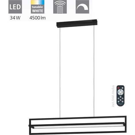 SIBERIA LAMPADA A SOSPENSIONE LED DIMMERABILE L. 78 4500 lm 3000-6500K IN METALLO NERO (1/5)