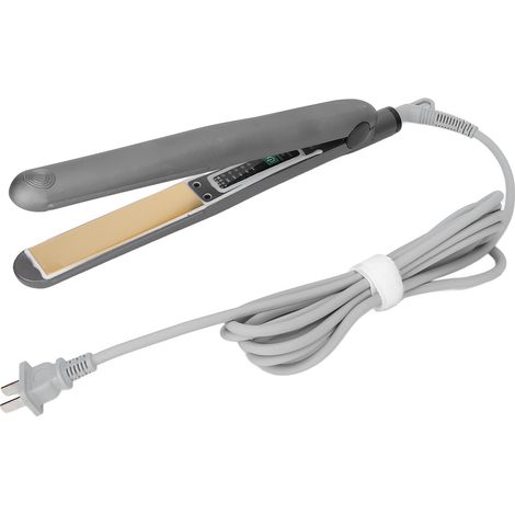 Lisseur à Cheveux Céramique 5 Niveaux de Température Réglable Fer Plat Imperméable Gris Prise US 110‑240V (1/5)