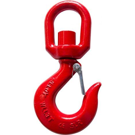 Crochet à œillet pivotant, 1 tonne en alliage d'acier forgé Accessoires forgés Anse pivotante Crochet à œillet (rouge) (1/5)