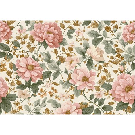 Papier Peint Intissé Vintage Botanique Beige 150x105 cm (1/3)