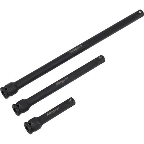 Sealey 3/8"" Impact Extension Bar Socket Set 3PC 75mm 150mm 250mm S01321 (1/5)