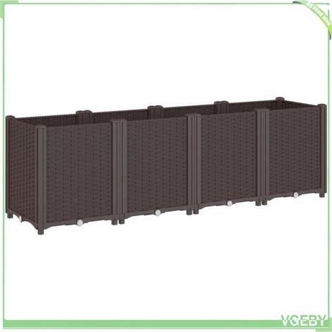 Jardinière - FAFEICY - 367860 - 160 x 40 x 53 cm - Aspect rotin - Modulaire 4 bacs (1/5)