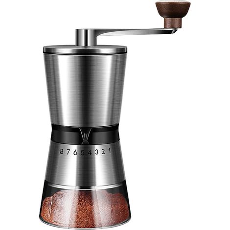 Moulin à café manuel avec mouture réglable pour expresso, cafetière à piston et café filtre, idéal pour la maison, le bureau et les voyages.-AquaForge (1/5)