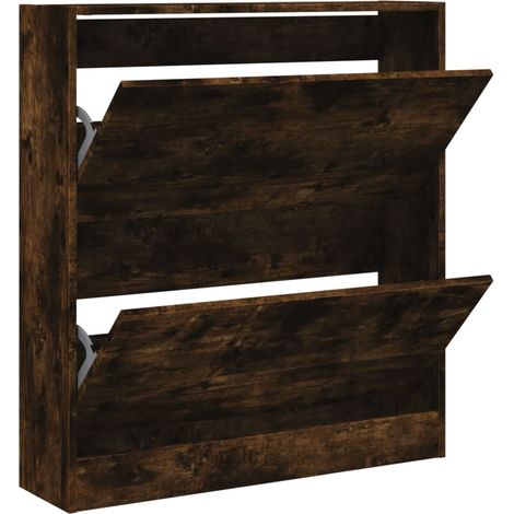Maison Exclusive - Scarpiera Rovere Fumo 80x21x87,5 cm in Legno Multistrato