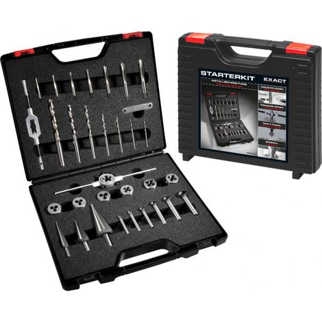 Robinet et jeu de matrice Exact Starterkit Metal M3-M12 35 unités