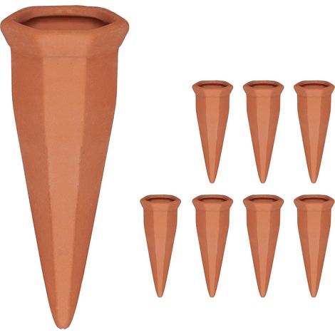 Arrosage en Terre Cuite, Lot de 8, Bouteilles Pet 1,5 L, intérieur (Chambre) et extérieur (Balcon), Marron (1/4)