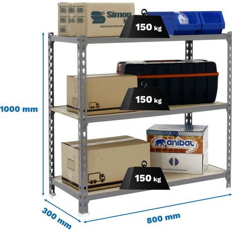 Simonrack Moderne Außenregal grau Holz 3 Ebenen