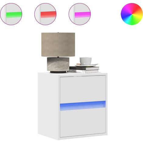 Maison Exclusive - Wand-Nachttische mit LED-Leuchten 2 Stk. Weiß