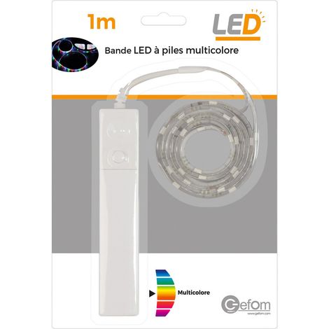Bande led à pile 1M Rgb avec détecteur 2W