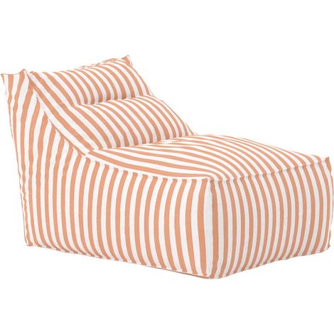Bain de Soleil à Rayures "Redang" 118cm Orange & Blanc