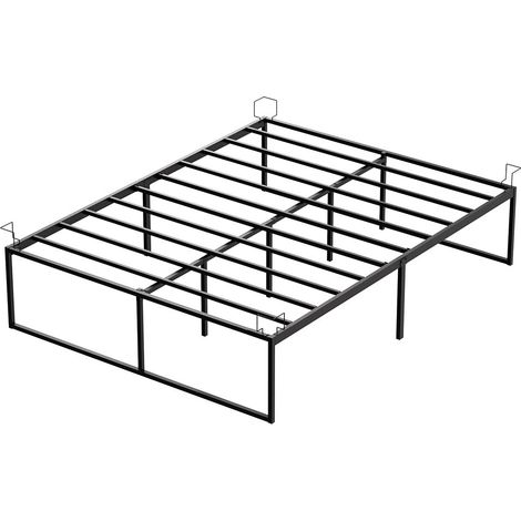 VOUNOT® Bettgestell 140x190 cm Metallbett mit Lattenrost und Stauraum unter dem Bett (1/5)