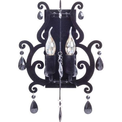 Naeve BLACK VELVET Applique murale bougie noire 2xE14 (1/5)