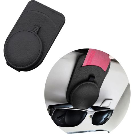 Étui à lunettes de soleil pour pare-soleil, clip en cuir avec aimant, accessoire de voiture pour rangement de lunettes