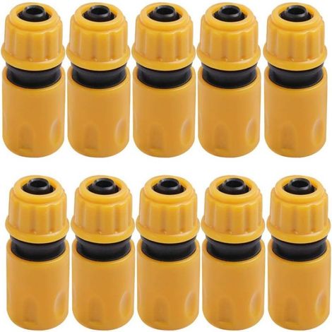 Raccord Tuyau Arrosage - 1/2 Pouces - Connecteur Rapide Plastique - Pour Système Arrosage Jardin - 10 Pièces (1/5)