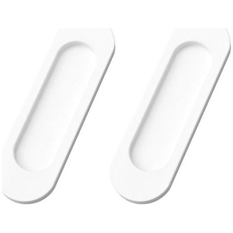 Juego de 2 (blanco, 149 mm) tiradores adhesivos ovalados de aleación de aluminio para puertas correderas de granero, armarios y cajones (1/5)