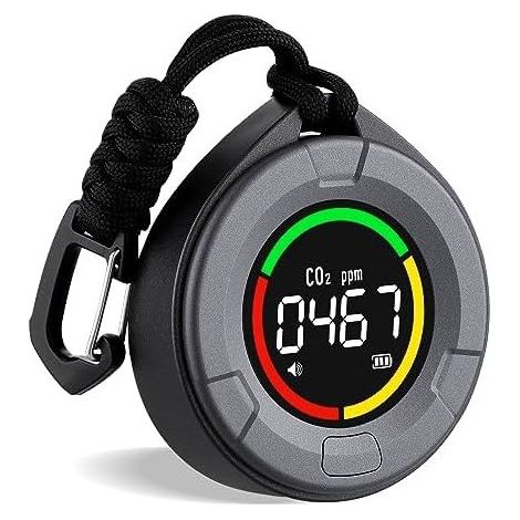 Tragbarer CO2-Detektor, Innenraumluftqualitätsmonitor mit NDIR-Sensor und LCD-Bildschirm, Alarm für Zuhause und Büro - (1/5)