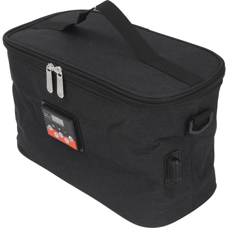 Sac chauffant de voiture 30 W, 8 L, température réglable, avec poignée, chauffe-plats portable 12 V, noir, idéal pour les voyages et les déjeuners. (1/5)