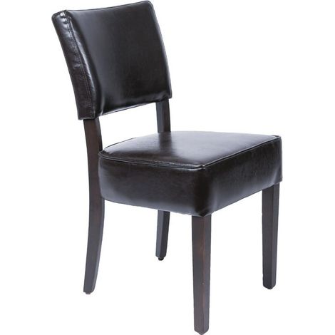 Chaises Confortables en Simili Cuir Marron Foncé - Lot de 2 - Bolero (1/5)