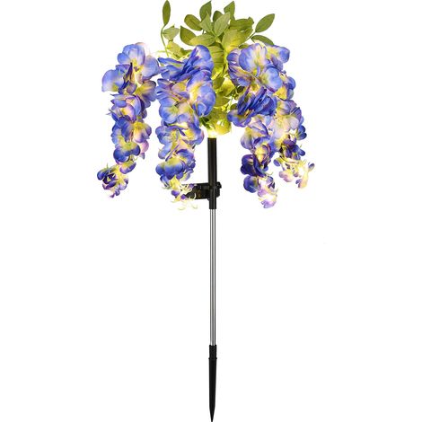 Lámpara solar de jardín con flores de glicinia, luz de suelo LED de PVC IP66, 74 cm (1/5)