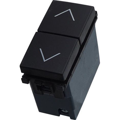 ETTROIT Auf- und Ab-Taste, Doppelverriegelungsschalter, 2P, 10 A, Rollläden, Farbe Schwarz, kompatibel mit Vimar Arke – VA1204