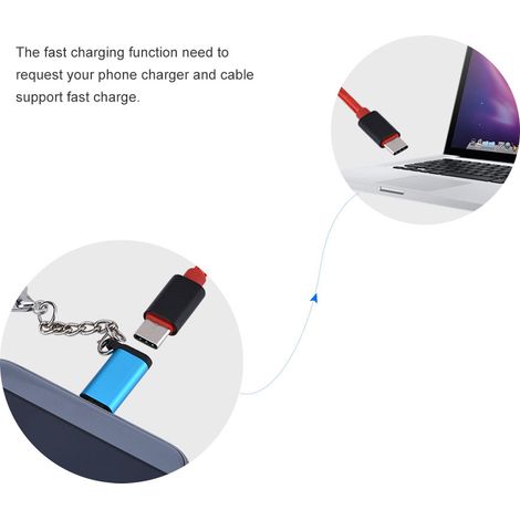adaptateurs convertisseurs de données USB Type C femelle vers micro USB mâle (bleu)