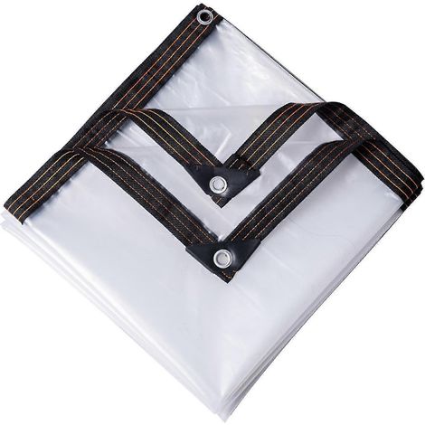 Bâche transparente résistante aux UV - film imperméable en PVC avec œillets métalliques - portable et durable pour le jardin (1/5)