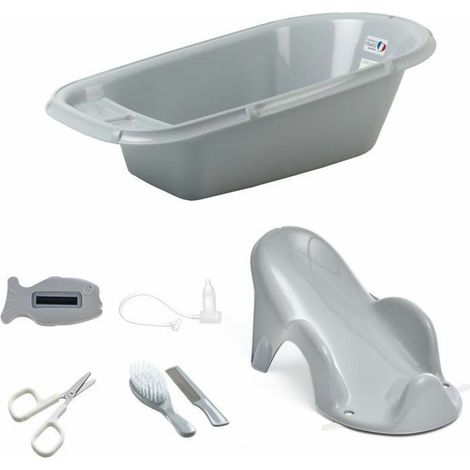 Vasca per Bambini + Sdraietta da Bagno + Termometro + Spazzola e Pettine + Forbici + Aspiratore Nasale (1/5)