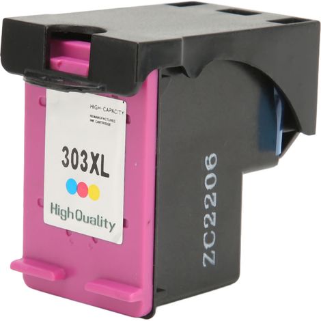 Cartouche d'encre couleur H 303XLC pour imprimante HP Photo 7858 7855 7155 6255 6252 7120 6232 7158 7164 5542, recharge ABS compatible (1/5)