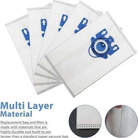 16 sacs d'aspirateur pour aspirateurs Complete C2 Complete C3, S227, S400, S600, S812, S2000, S5000 et S8000 Series Sacs à poussière, sacs haute efficacité (1/3)