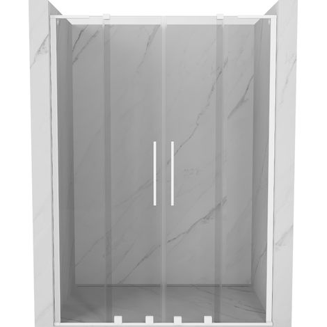 Mexen Velar L Duo portes de douche coulissantes 140 cm, transparent, blanches - 871-140-003-02-20 (1/5)