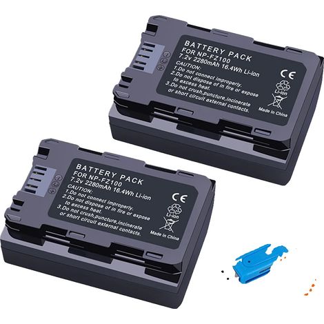 Batterie d'appareil photo, Chargeur à double emplacement, Banque d'alimentation portable, 2PCS Batterie (1/2)