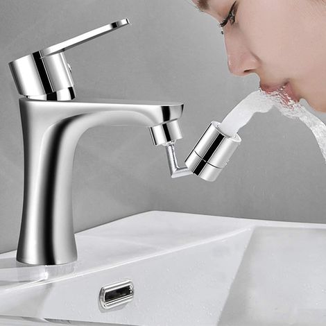 Robinet à 360 degrés, robinet à filtre anti-éclaboussures universel, aérateur de robinet à 720 degrés, 2 modes réglables avec filtre net à 4 couches, pour M22-m24 (1 pièce) (1/3)