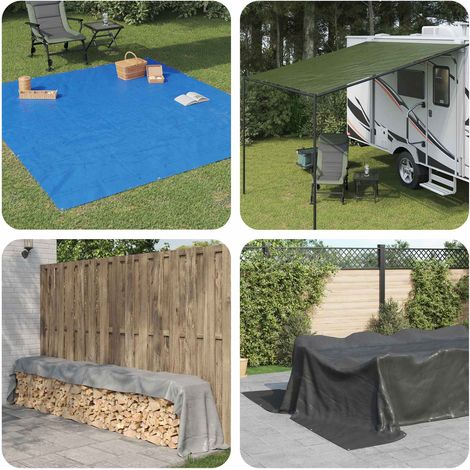 vidaXL Telo con Occhielli Blu 6 x 10 m 260 gsm PE (1/5)