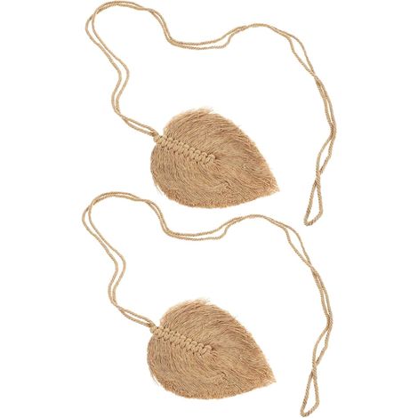 2 embrasses coton tressé beige – style ethnique, délicates (1/4)